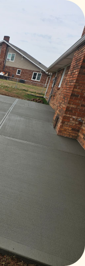 Fresh concrete driveway